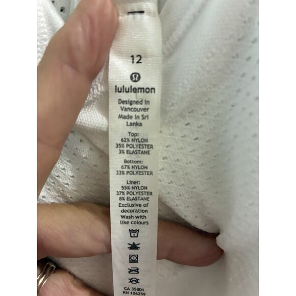 Lululemon Flex On Court Dress Sizes 12 White Tennis - Picture 5 of 9